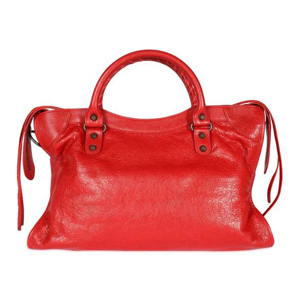 Balenciaga Red Lipstick Lambskin Classic City Bag - Picture 2 of 9
